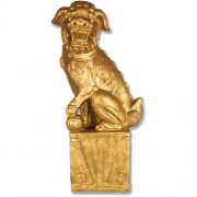 Oriental Foo Dog for Frontdoor / Porch Steps Xing Left 22in. - Fiberglass Resin - Outdoor Statue