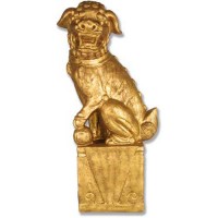 Oriental Foo Dog for Frontdoor / Porch Steps Xing Left 22in. - Fiberglass Resin - Outdoor Statue