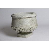 Round Pot Under Ornate 20in. Fiberglass Resin Indoor/Outdoor Garden / Patio