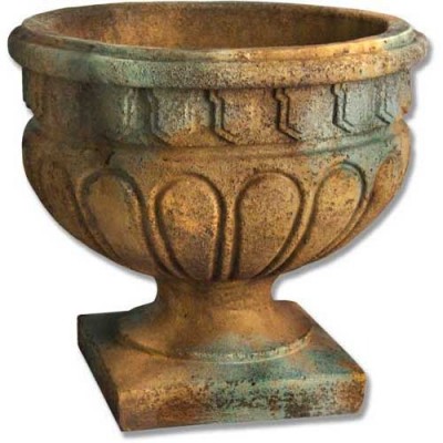 Fancy Fluted Urn 20in. Fiberglass Indoor/Outdoor Garden -  - F095