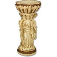 Three Graces Urn 16in. Fiberglass Resin Indoor/Outdoor Garden / Patio Statue