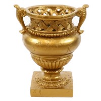 Weave Top Patio Urn 21in. High - Fiberglass Resin - Indoor/Outdoor