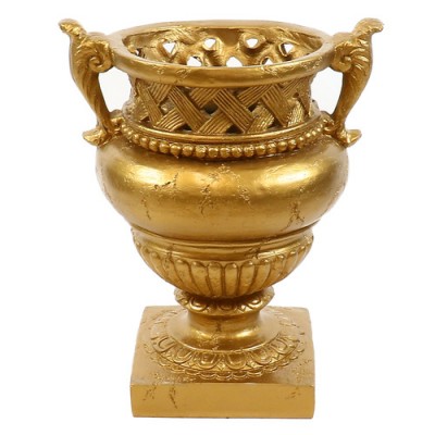 Weave Top Urn 21in. High - Fiberglass - Indoor/Outdoor Statue -  - F32027