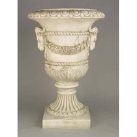 Ram And Garland Patio Urn 31in. Fiberglass Resin Indoor/Outdoor