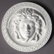 Medusa Round Plaque 8in. Wall Mount - Fiberglass Resin - Outdoor/Indoor