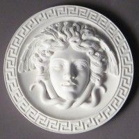 Medusa Round Plaque 8in. Wall Mount - Fiberglass Resin - Outdoor/Indoor