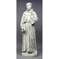 Saint Francis 37in. - Lightweight Fiberglass Resin - Indoor/Outdoor Church Statuary