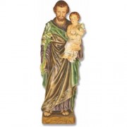 Saint Joseph & Child With Cross 38in. - Lightweight Fiberglass Resin - Statue