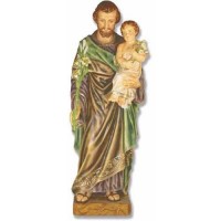 Saint Joseph & Child With Cross 38in. - Lightweight Fiberglass Resin - Statue