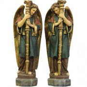 Majestic Guardian Set 52in. High - Lightweight Fiberglass Resin - Outdoor Statue