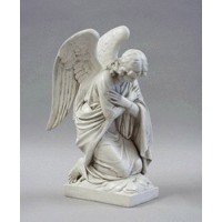 Adoration Angel-Arms Crossed Fiberglass Resin Indoor/Outdoor Garden