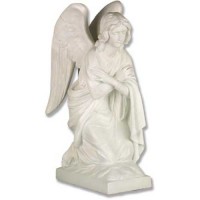 Adoration Angel (Crossed) New Fiberglass Resin Indoor/Outdoor Garden Statue