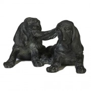 Two Playful Hounds Fiberglass Resin Indoor/Outdoor Garden Statue