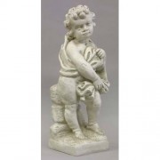 Winter Season Cherub 24in. High - Fiberglass Resin - Outdoor Statue