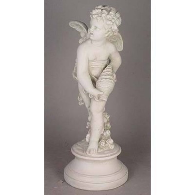 Cupid w/Seashell 24in. - Fiberglass Resin - Indoor/Outdoor Statue -  - FGO129