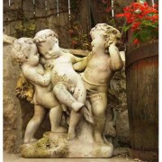Franciscan Cherubs 23in. Fiberglass Resin Indoor/Outdoor Garden