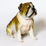 Bulldog for Frontdoor / Porch Steps Fiberglass Resin Indoor/Outdoor Garden Statue - Realistic Colors