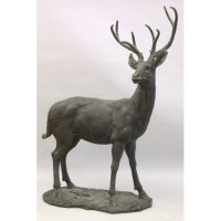 White Tail Deer 64in. Fiberglass Resin Indoor/Outdoor Garden Statue