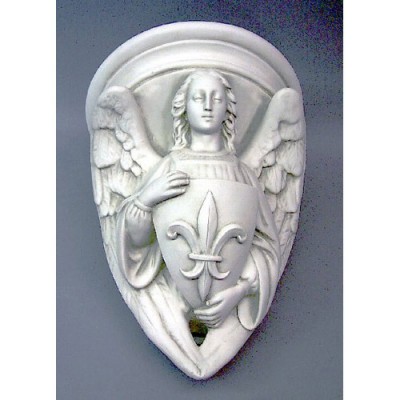 Angel With Fleur - De - Lis Shield - Fiberglass - Statue -  - F9311