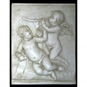 Cupids With Horn - Fiberglass Resin - Indoor/Outdoor Statue/Sculpture