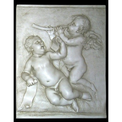 Cupids With Horn - Fiberglass Resin - Indoor/Outdoor Statue/Sculpture -  - F9529