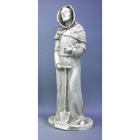Saint Fiacre 44in. - Lightweight Fiberglass Resin - Indoor/Outdoor Church Statuary Saint Fiacre 44in. - Lightweight Fiberglass Resin - Indoor/Outdoor Church Statuary