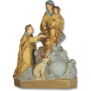 Saint Dominic, Mother, Child, Dog - Lightweight Fiberglass Resin - Outdoor Statue