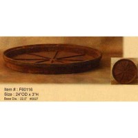 24" Saucer 3in. High  (R) Fiberglass Resin Indoor/Outdoor Garden