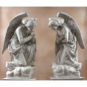 Adoration Kneeling Set Left & Right Facing Angels 56in. - Lightweight Fiberglass Resin - Outdoor Church Statue