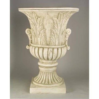 Acanthus Leaf Urn 30in. Fiberglass Indoor/Outdoor Garden Statue -  - F10201