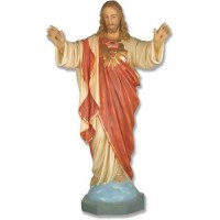 Sacred Heart Blessing Arms 37in. Lightweight Fiberglass Resin Indoor Church Statue