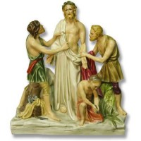 Jesus Is Stripped Station # 10 - Lightweight Fiberglass Resin - Outdoor Statue