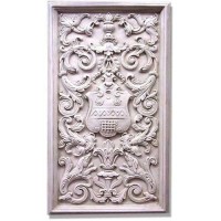 Renaissance Shield Panel 27 Fiber Stone Indoor/Outdoor Garden Statue