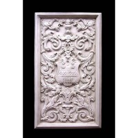 Renaissance Shield Panel 27in. - Fiberglass Resin - Outdoor Statue