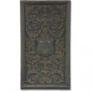 Renaissance Shield Panel 27 In. Fiberglass Resin - Outdoor Statue