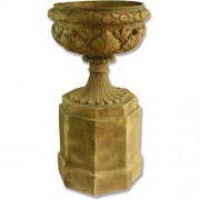 Regency Patio Urn On Riser Pedestal 46in. - Fiberglass Resin -
