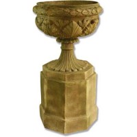 Regency Patio Urn On Riser Pedestal 46in. - Fiberglass Resin -