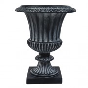 Large Fluted Urn 29in. Fiberglass Resin In/Outdoor Garden / Patio Statue