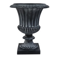 Large Fluted Urn 29in. Fiberglass Resin In/Outdoor Garden / Patio Statue