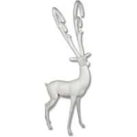Fantasy Deer Head Tilted 88in. Lightweight Fiberglass Resin Indoor/Outdoor Statue