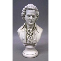 Mozart Bust Small 12in. High - Fiberglass Resin - Outdoor Statue