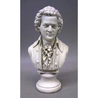 Mozart Bust Small 12in. High - Fiberglass - Outdoor Statue - - F122 Mozart Bust Small 12in. High - Fiberglass - Outdoor Statue - - F122