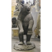 Standing Ferocious Bear Fiberglass Resin Indoor/Outdoor Garden Statue