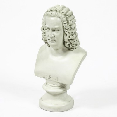 Bach Bust Medium 17in. Fiberglass Indoor/Outdoor Garden Statue - - F166 Bach Bust Medium 17in. Fiberglass Indoor/Outdoor Garden Statue - - F166