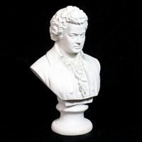 Mozart Bust Medium 17in. High - Fiberglass Resin - Outdoor Statue