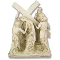 Jesus & Simon The Cyrene Station #5 Lightweight Fiberglass Resin Outdoor Statue