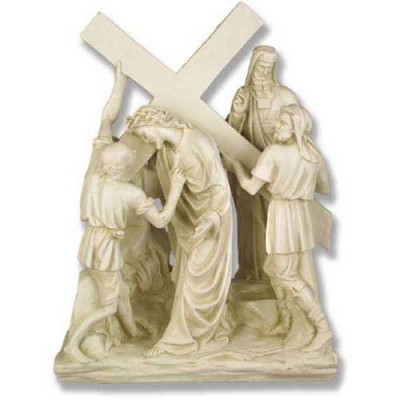 Jesus & Simon The Cyrene Station #5 Fiberglass Outdoor Statue -  - F7745