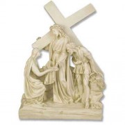 Jesus Meets Veronica Station #6 Lightweight Fiberglass Resin Outdoor Statue