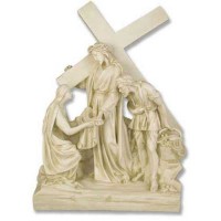 Jesus Meets Veronica Station #6 Lightweight Fiberglass Resin Outdoor Statue
