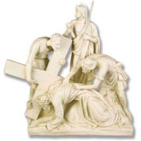 Jesus Falls The 2nd Time Station # 7 Lightweight Fiberglass Resin Outdoor Statue